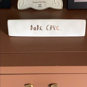 Rae Dunn “Babe Cave” Ceramic Plaque Desk Sign/Paperweight